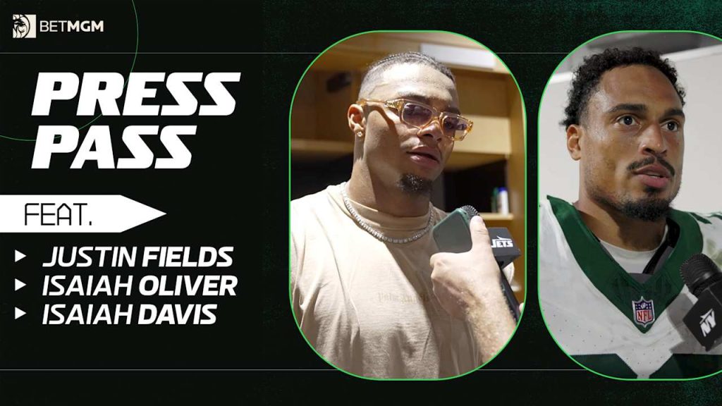 Justin Fields, Isaiah Oliver & Isaiah Davis Postgame Interviews | Jets at Dolphins Press Pass